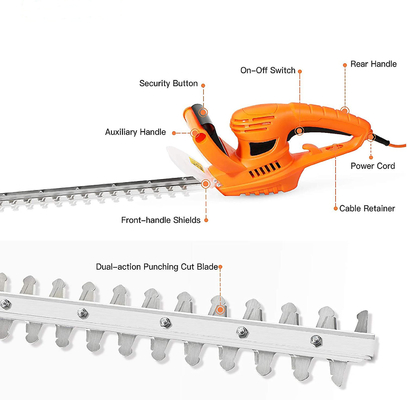 caisse électrique d'ABS de coupeur de haie et de branche de jardin de lame de 500W 510mm