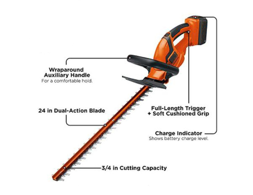 trimmers de haie de portée d'Ion Battery Electric Hedge Cordless de lithium de l'acier 40V allié longs