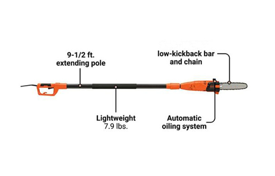 pouce électrique Polonais électrique de la tronçonneuse 10 de jardin de 6.5A 2.65m a vu 9.5Ft pour des branches