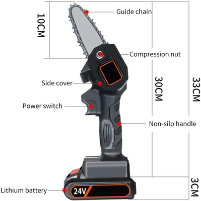 machine Mills Wood Cutting Lithium Prunner de 6in 21V Mini Small Battery Handheld Chainsaw